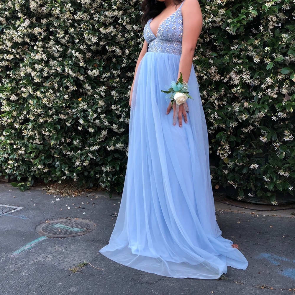 blue prom dress